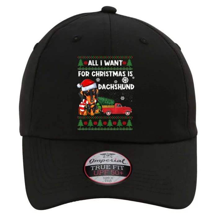 I Want For Christmas Is Dachshund Ugly Christmas Sweater Pet Gift The Original Performance Cap