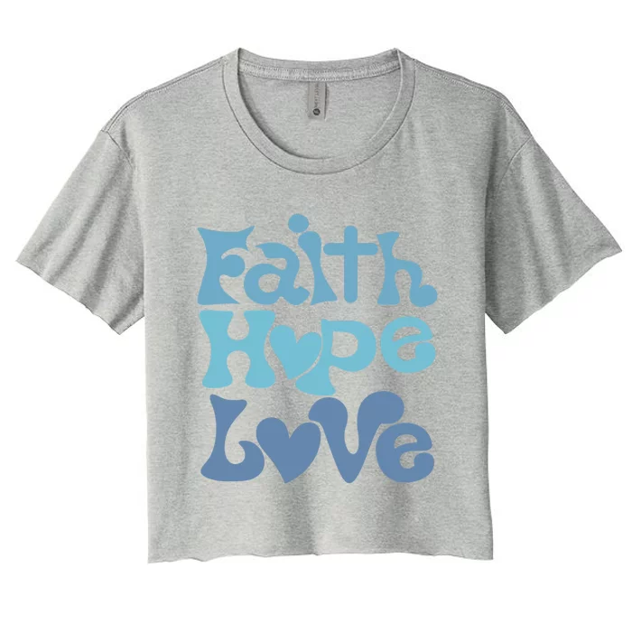 Inspire With Faith, Hope, And Love Christian Design Women's Crop Top Tee