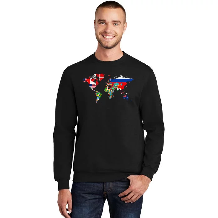 International World Flags  Flags World Map Sweatshirt