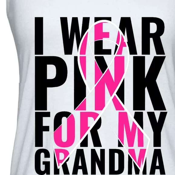 I Wear For My Grandma Breast Cancer Awareness 2024 Ladies Essential Flowy Tank