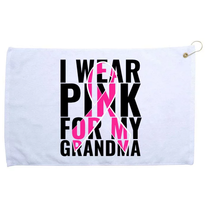 I Wear For My Grandma Breast Cancer Awareness 2024 Grommeted Golf Towel