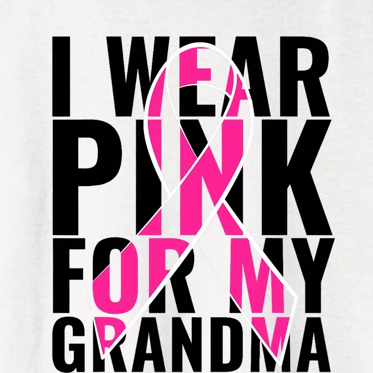 I Wear For My Grandma Breast Cancer Awareness 2024 Women's Crop Top Tee