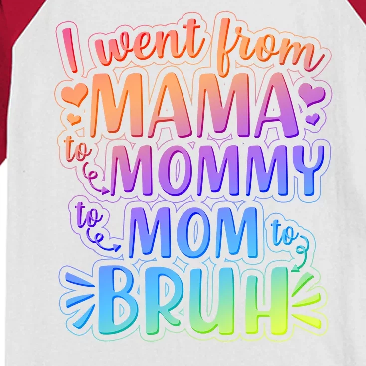 I Went From Mama Mommy Mom To BRUH Kids Colorblock Raglan Jersey