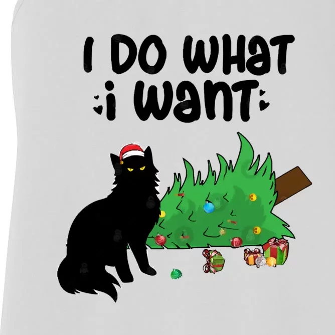 Ido Whatiwant Funny Cat Christmas Tree Cute Gift Women's Racerback Tank