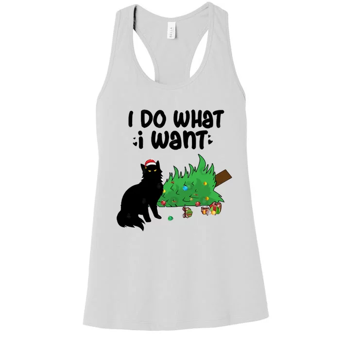 Ido Whatiwant Funny Cat Christmas Tree Cute Gift Women's Racerback Tank