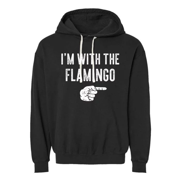 IM With Flamingo Halloween Christmas Funny Gift Garment-Dyed Fleece Hoodie