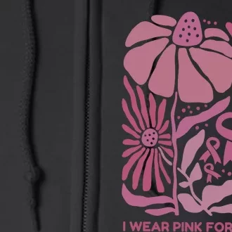 I Wear For My Mom Breast Cancer Awareness Full Zip Hoodie