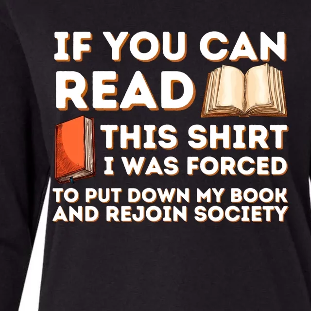 I Was Forced To Put My Book Down Funny Reading Bookworm Gift Womens Cotton Relaxed Long Sleeve T-Shirt