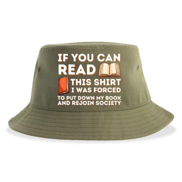 I Was Forced To Put My Book Down Funny Reading Bookworm Gift Sustainable Bucket Hat