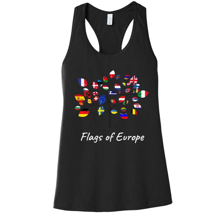 International World Flags Flags of Europe Women's Racerback Tank