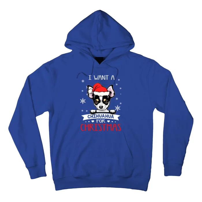 I Want For Christmas Is A Chihuahua Dog Santa Hat Gift Hoodie