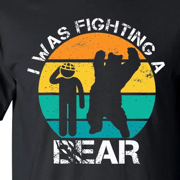 I Was Fighting A Bear Funny Head Injury Concussion Retro Tall T-Shirt