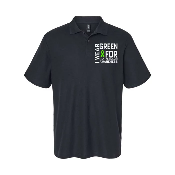 I Wear Green For Mental Health Awareness Month Softstyle Adult Sport Polo