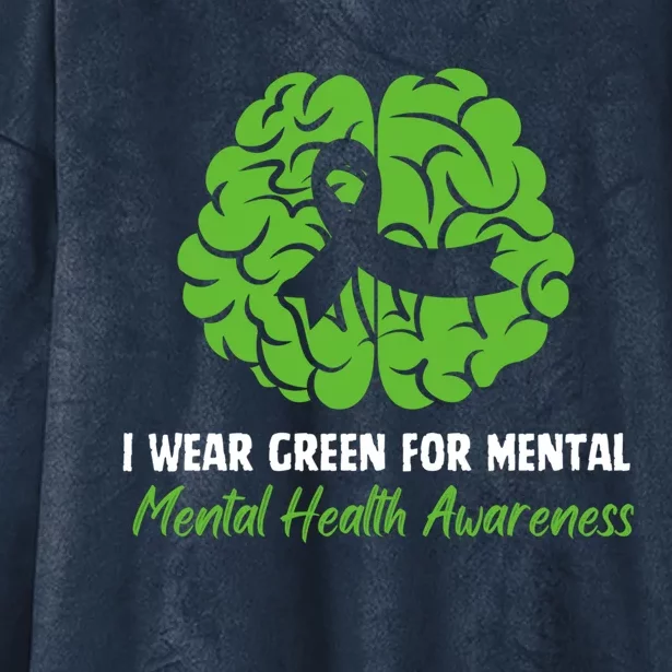 I Wear Green Tal Health Awareness Ribbon Month Meaningful Gift Hooded Wearable Blanket