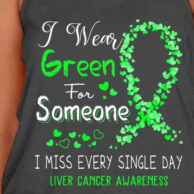 I Wear Green For Someone Liver Cancer Awareness Women's Knotted Racerback Tank