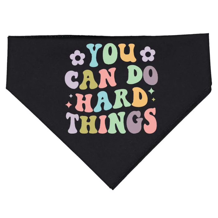 Inspirational WoS Graphics You Can Do Hard Things USA-Made Doggie Bandana