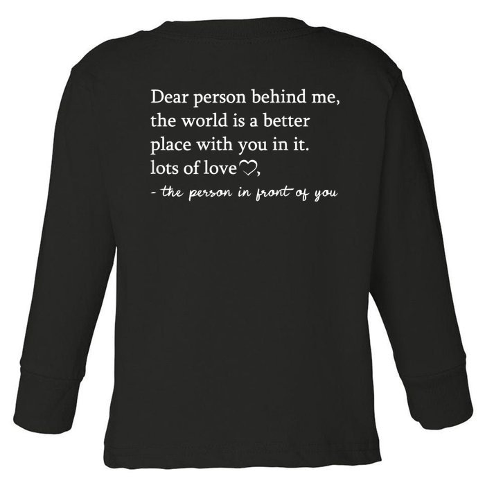 I Wear Green For Mental Health Awareness Month Front & Back Toddler Long Sleeve Shirt