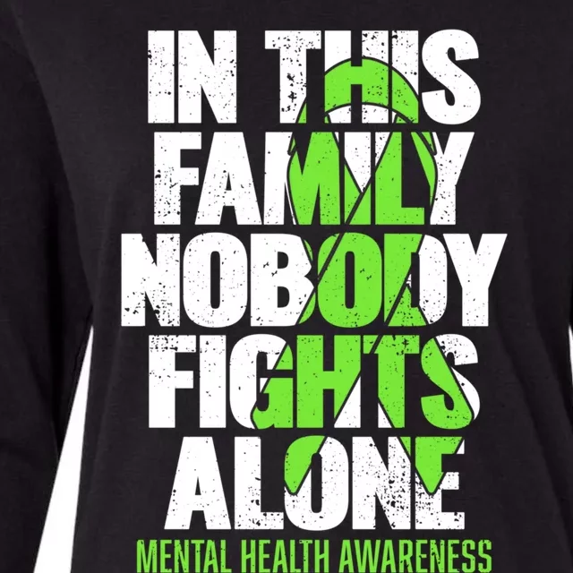 I Wear Green Ribbon Fight The Stigma Tal Health Awareness Great Gift Womens Cotton Relaxed Long Sleeve T-Shirt