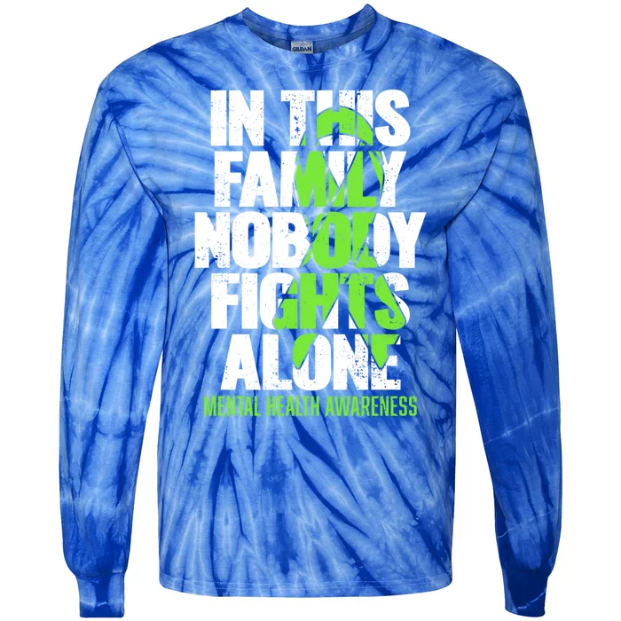 I Wear Green Ribbon Fight The Stigma Tal Health Awareness Great Gift Tie-Dye Long Sleeve Shirt