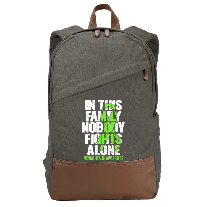 I Wear Green Ribbon Fight The Stigma Tal Health Awareness Great Gift Cotton Canvas Backpack