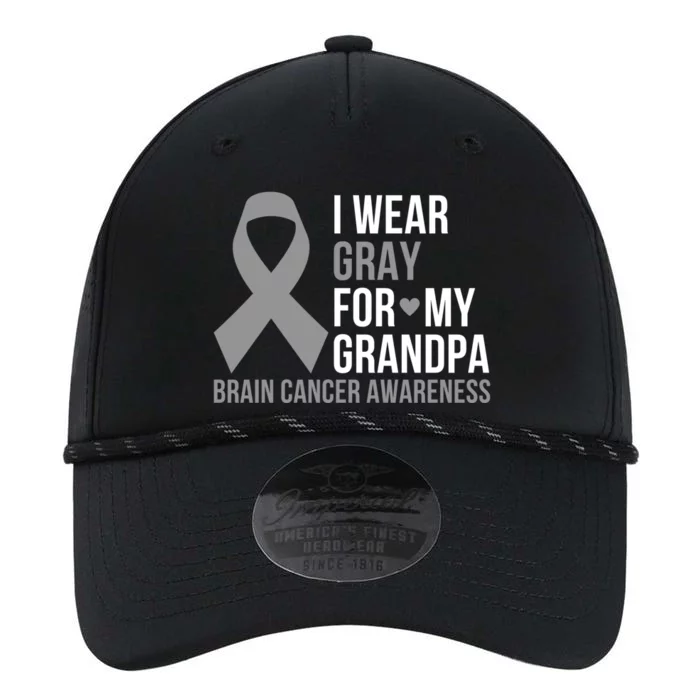 I Wear Gray For My Grandpa Brain Cancer Awareness Ribbon Gift Performance The Dyno Cap