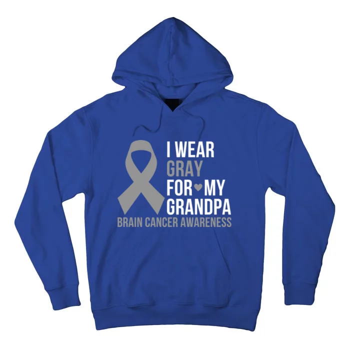 I Wear Gray For My Grandpa Brain Cancer Awareness Ribbon Gift Tall Hoodie