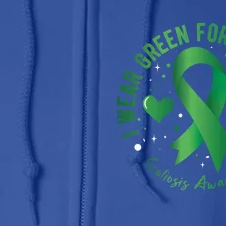 I Wear Green For My Nephew Scoliosis Awareness Gift Full Zip Hoodie