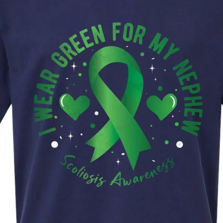 I Wear Green For My Nephew Scoliosis Awareness Gift Sueded Cloud Jersey T-Shirt