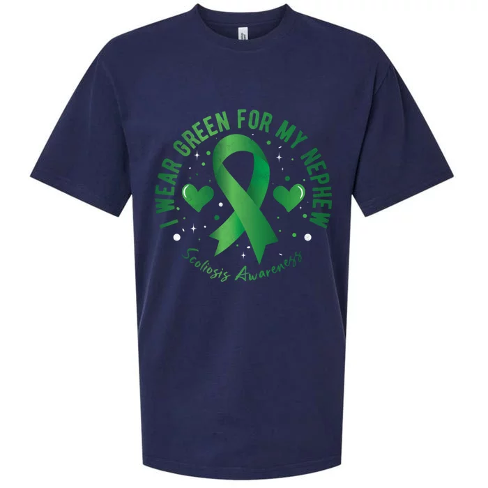 I Wear Green For My Nephew Scoliosis Awareness Gift Sueded Cloud Jersey T-Shirt