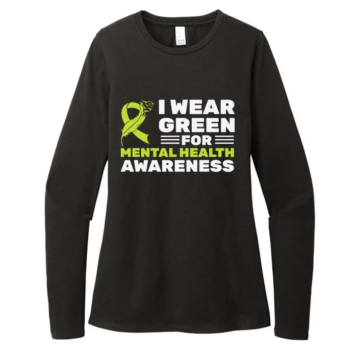 I Wear Green For Mental Health Awareness Month Green Ribbon Womens CVC Long Sleeve Shirt