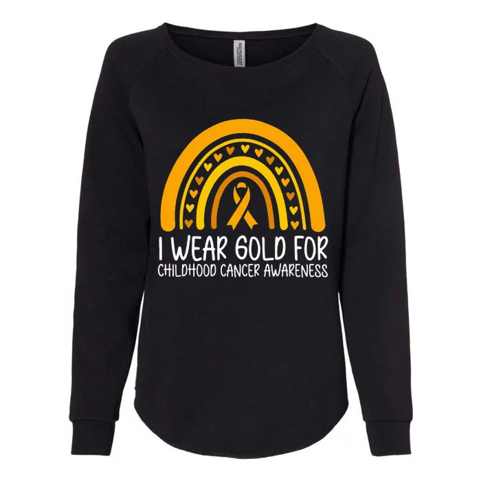 I Wear Gold For Childhood Cancer Awareness Warriors Womens California Wash Sweatshirt