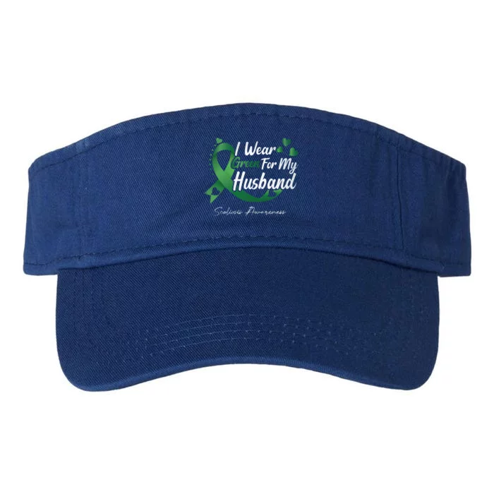 I Wear Green For My Husband Scoliosis Awareness Gift Valucap Bio-Washed Visor