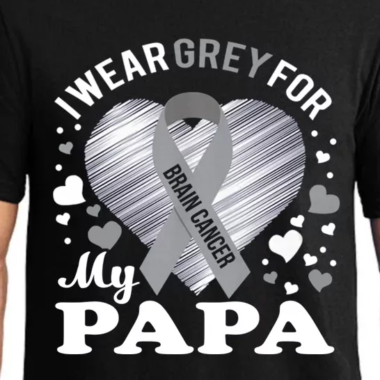 I Wear Grey For My Papa Cute Gift Brain Cancer Awareness Cool Gift Pajama Set