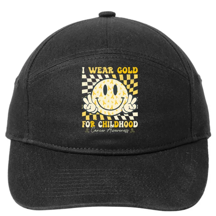 I Wear Gold For Childhood Cancer Awareness 7-Panel Snapback Hat