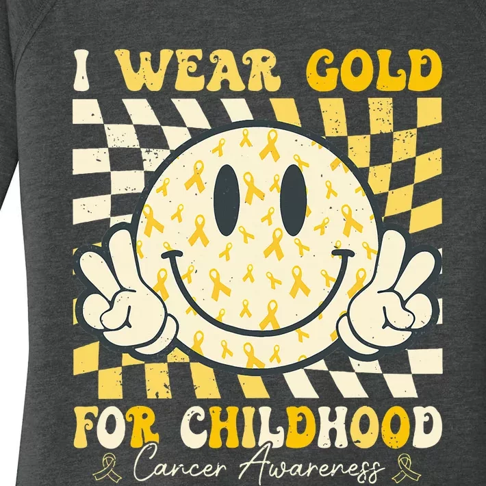 I Wear Gold For Childhood Cancer Awareness Women's Perfect Tri Tunic Long Sleeve Shirt