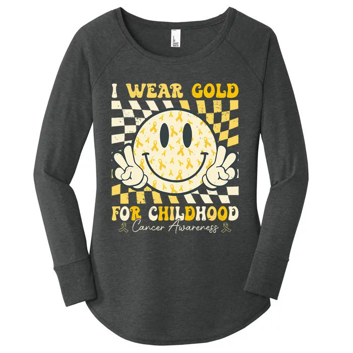 I Wear Gold For Childhood Cancer Awareness Women's Perfect Tri Tunic Long Sleeve Shirt