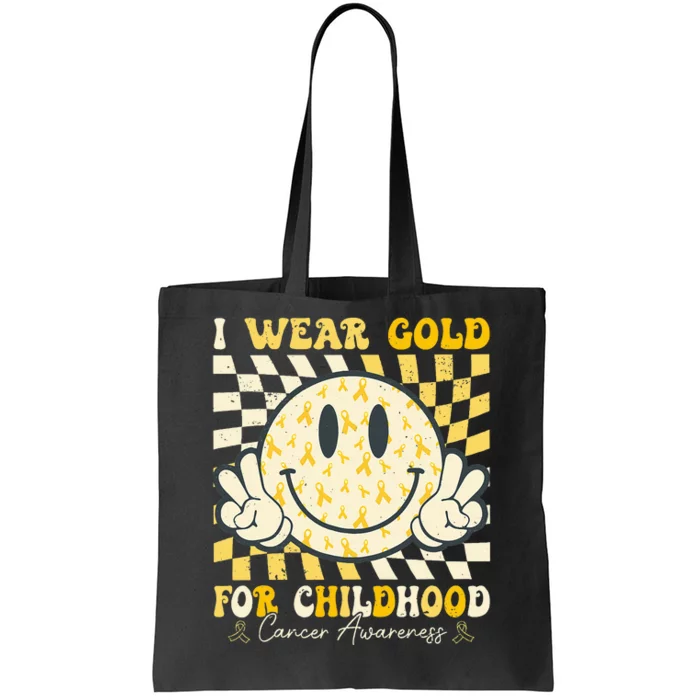 I Wear Gold For Childhood Cancer Awareness Tote Bag