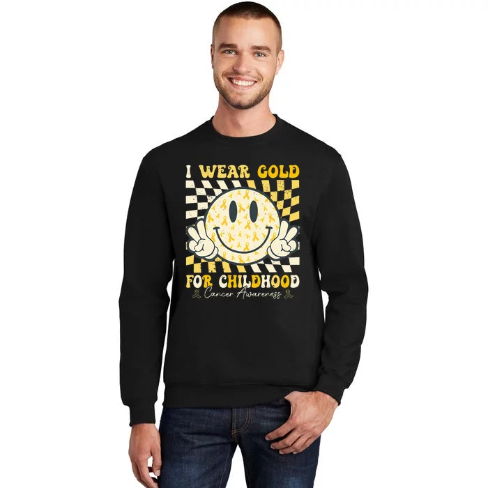 I Wear Gold For Childhood Cancer Awareness Tall Sweatshirt