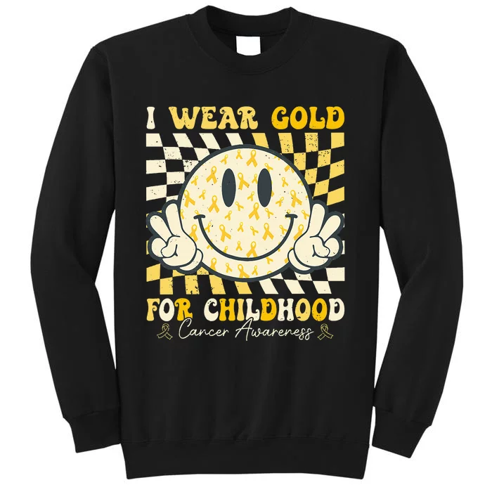 I Wear Gold For Childhood Cancer Awareness Tall Sweatshirt