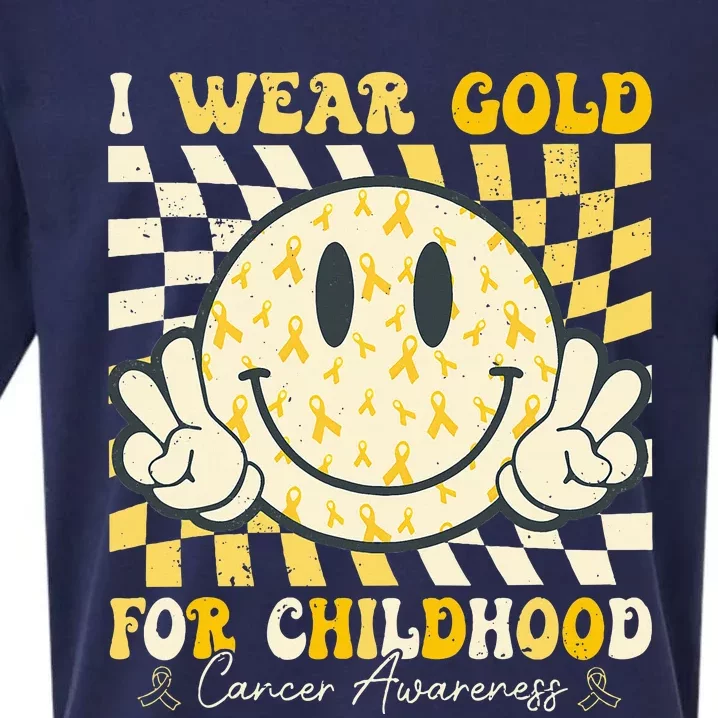 I Wear Gold For Childhood Cancer Awareness Sueded Cloud Jersey T-Shirt