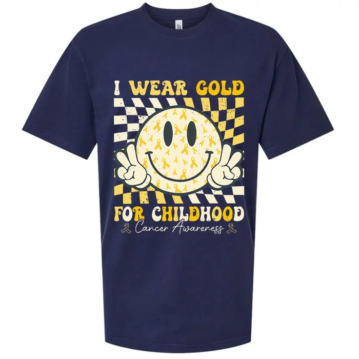 I Wear Gold For Childhood Cancer Awareness Sueded Cloud Jersey T-Shirt