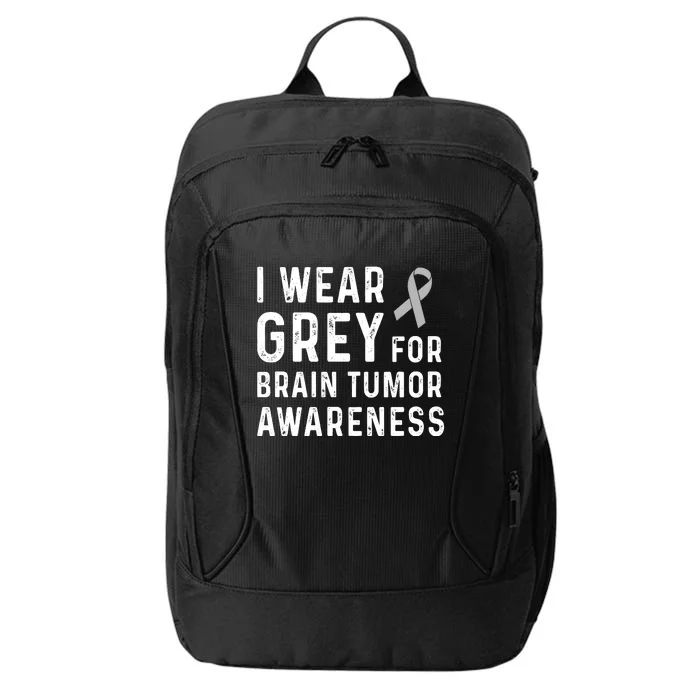 I Wear Gray For Brain Tumor Awareness City Backpack