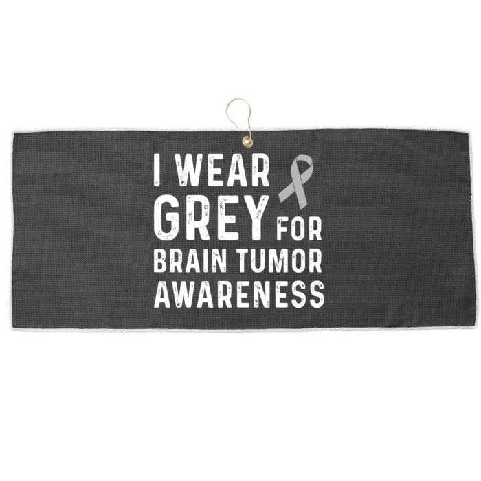 I Wear Gray For Brain Tumor Awareness Large Microfiber Waffle Golf Towel