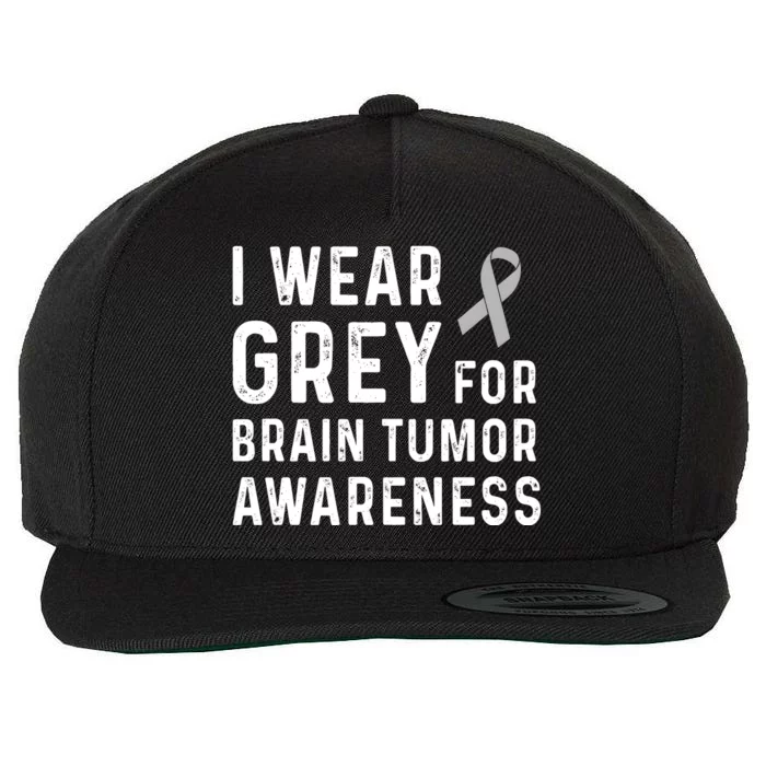 I Wear Gray For Brain Tumor Awareness Wool Snapback Cap