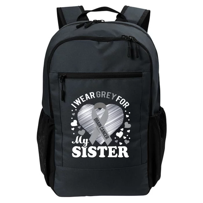 I Wear Grey For My Sister Meaningful Gift Brain Cancer Awareness Gift Daily Commute Backpack