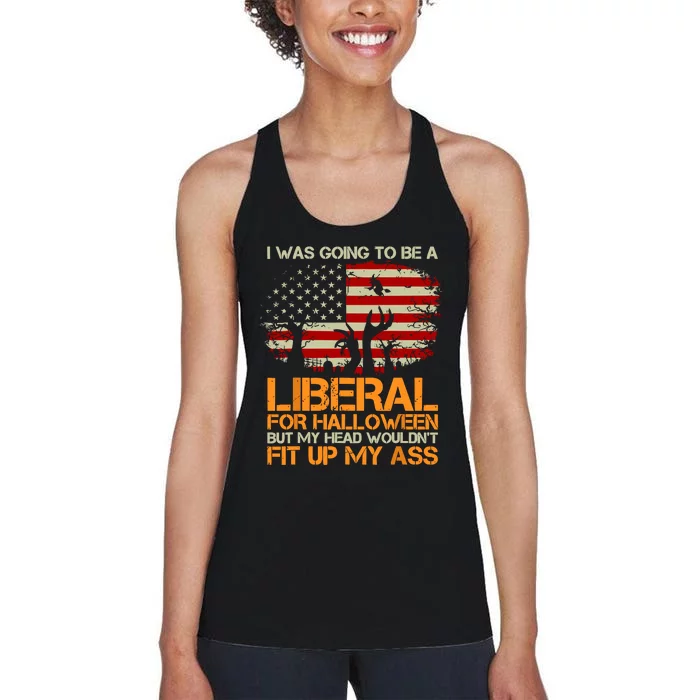 I Was Going To Be A Liberal For Halloween USA American Flag Women's Racerback Tank