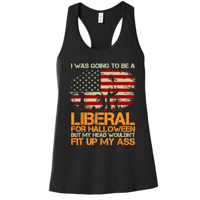 I Was Going To Be A Liberal For Halloween USA American Flag Women's Racerback Tank