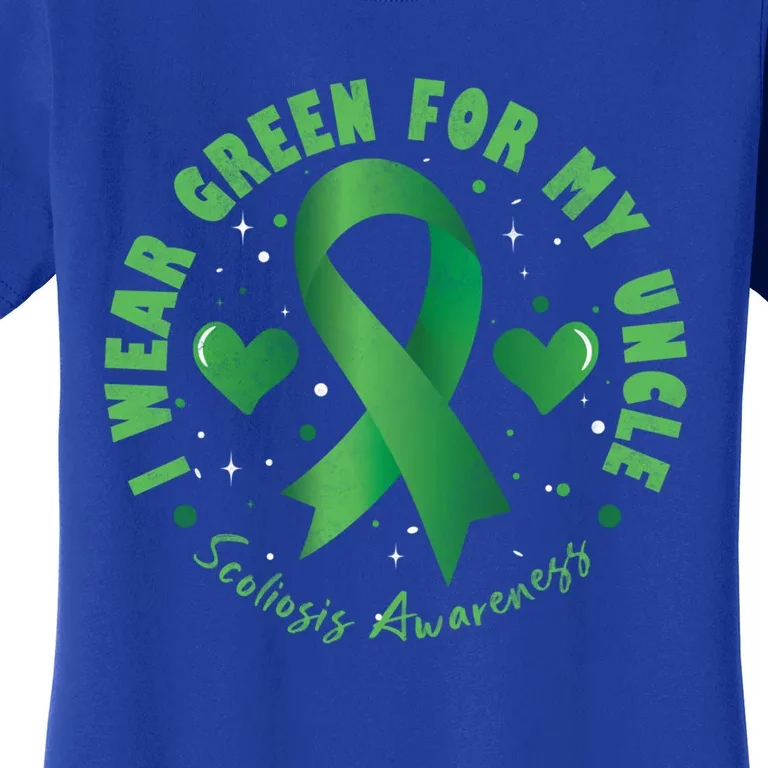 I Wear Green For My Uncle Scoliosis Awareness Gift Women's T-Shirt