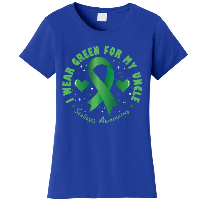 I Wear Green For My Uncle Scoliosis Awareness Gift Women's T-Shirt