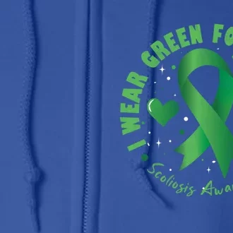 I Wear Green For My Uncle Scoliosis Awareness Gift Full Zip Hoodie